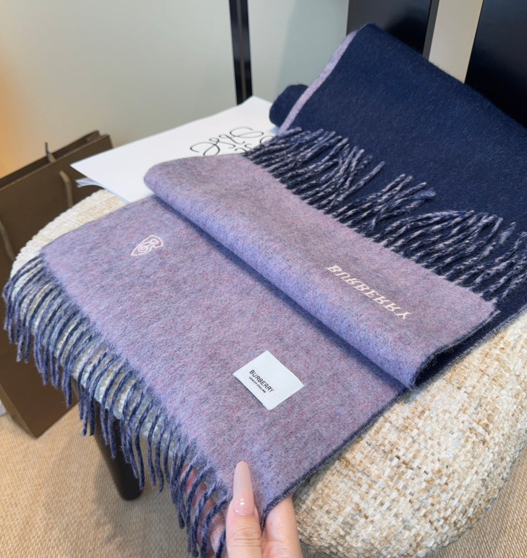 BRR Reversible Scarf 30*180cm Purple Navy Blue Cashmere 207635