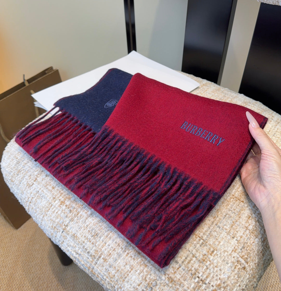 BRR Reversible Scarf 30*180cm Red Navy Blue Cashmere 207637