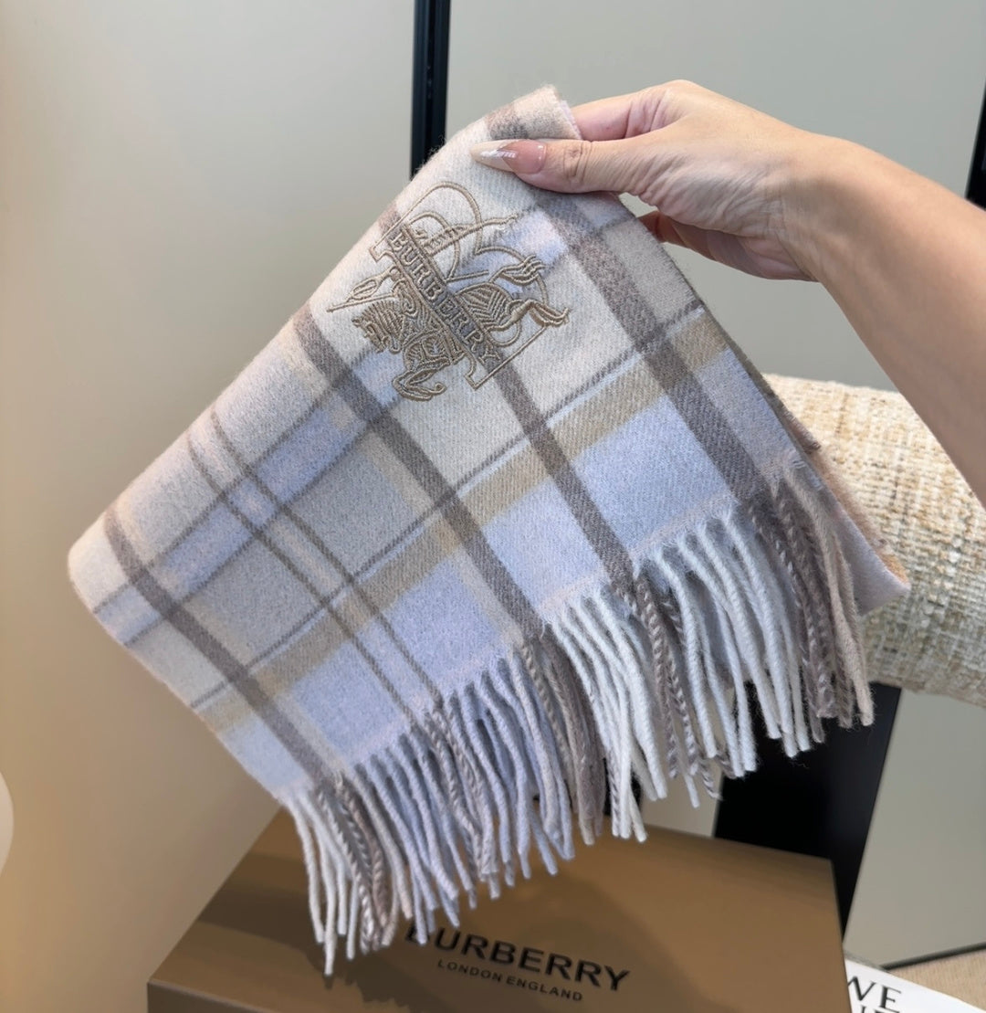 BRR Check Scarf 30*180cm Ivory Cashmere 207637