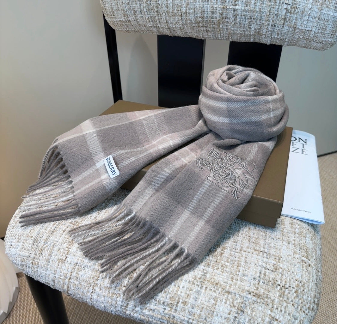 BRR Check Scarf 30*180cm Grey Cashmere 207638