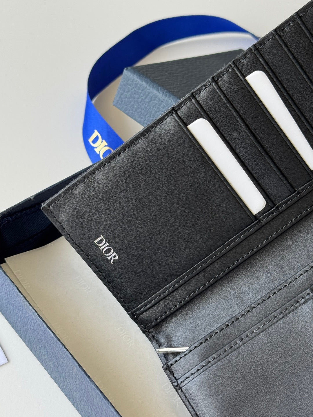 CD Long Vertical Wallet Black Jacquard Cowhide
