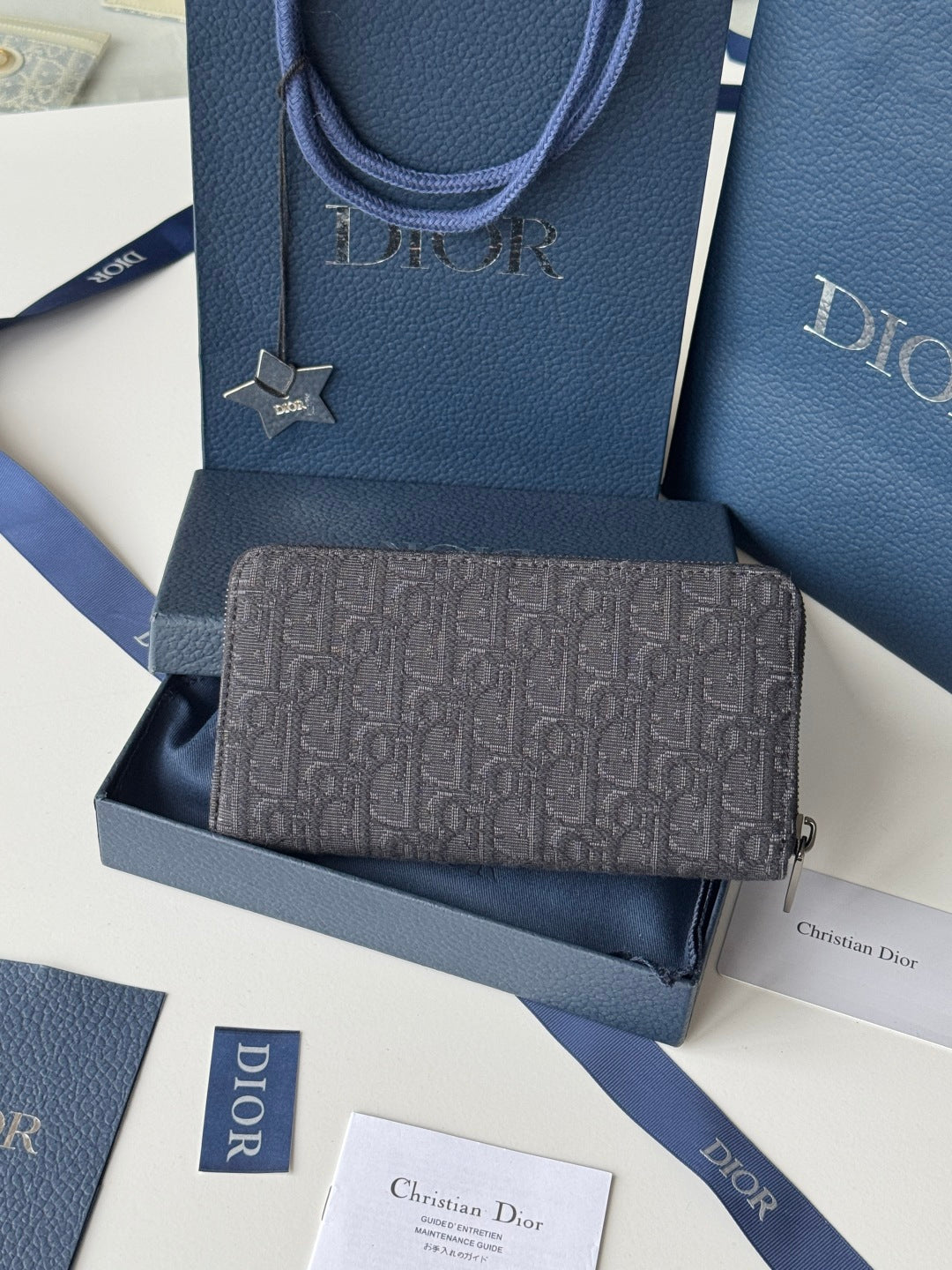 CD Long Zipped Wallet 19.8cm Black Jacquard