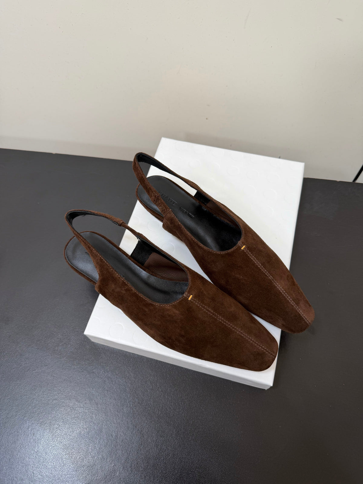 Khaite 26s Celia Slingbacks 2.5cm Brown Suede 909455
