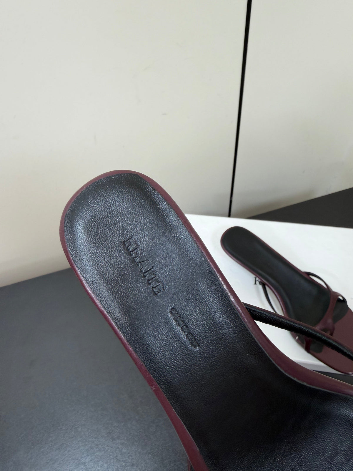 Khaite 26s Mila Sandals 3.5cm Burgundy Leather 909462