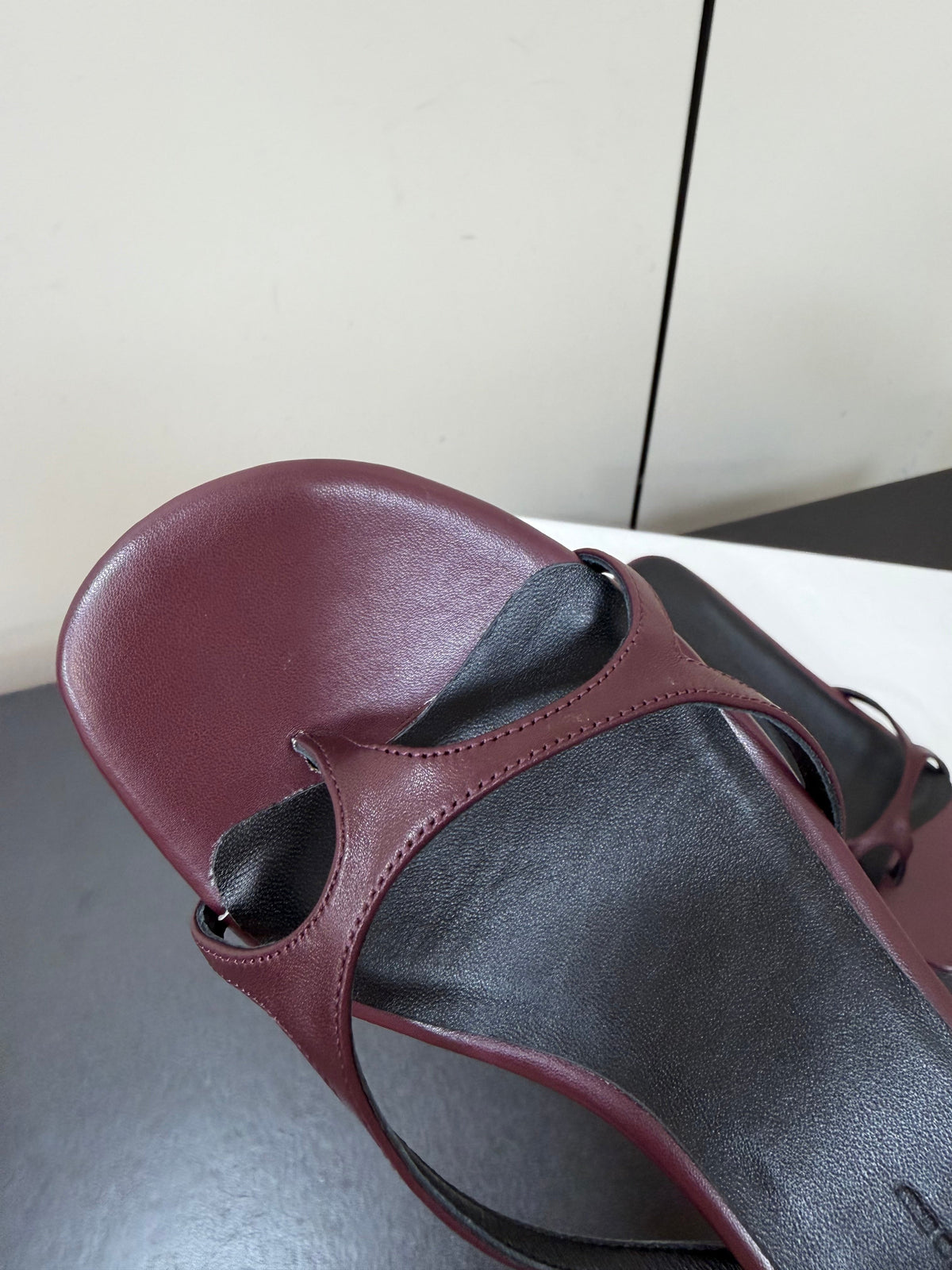 Khaite 26s Mila Sandals 3.5cm Burgundy Leather 909462