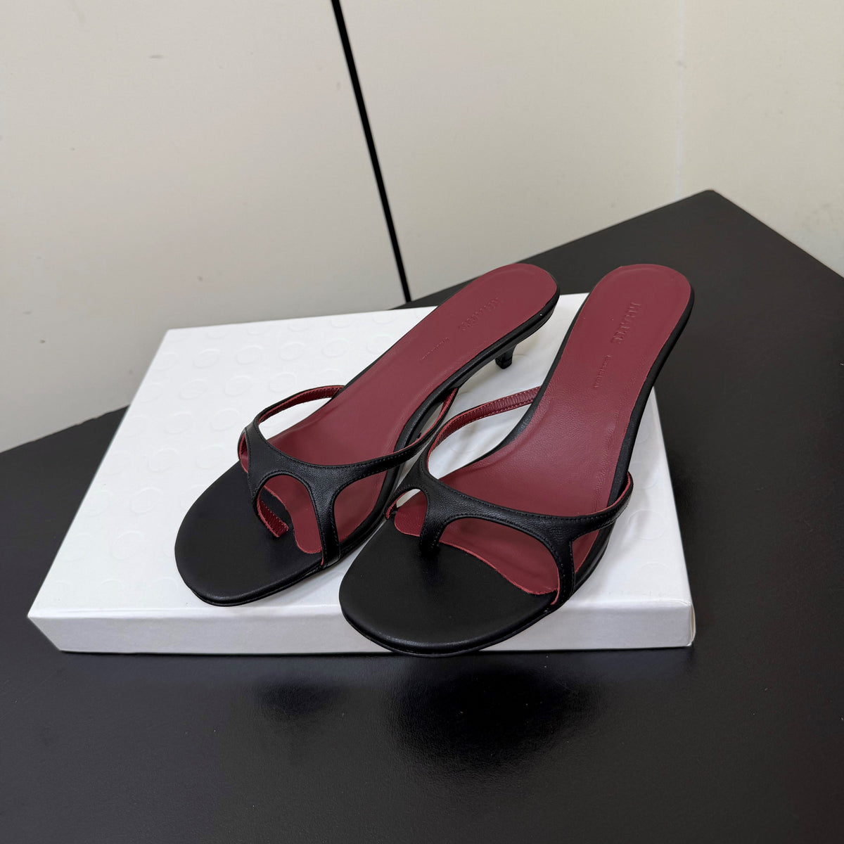 Khaite 26s Mila Sandals 3.5cm Black Leather 909463