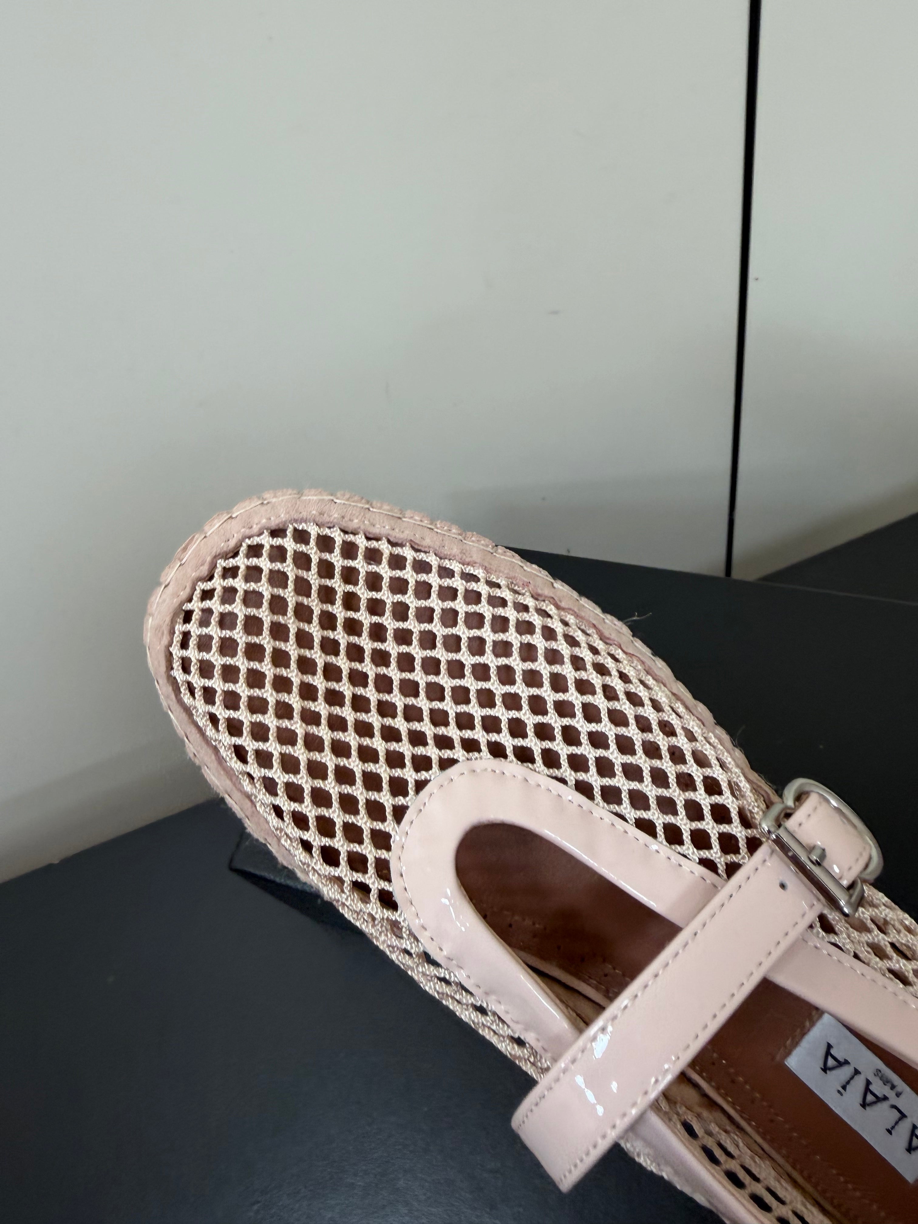 Alaia 26s Espadrilles Stale Pink Patent Leather Mesh 984735
