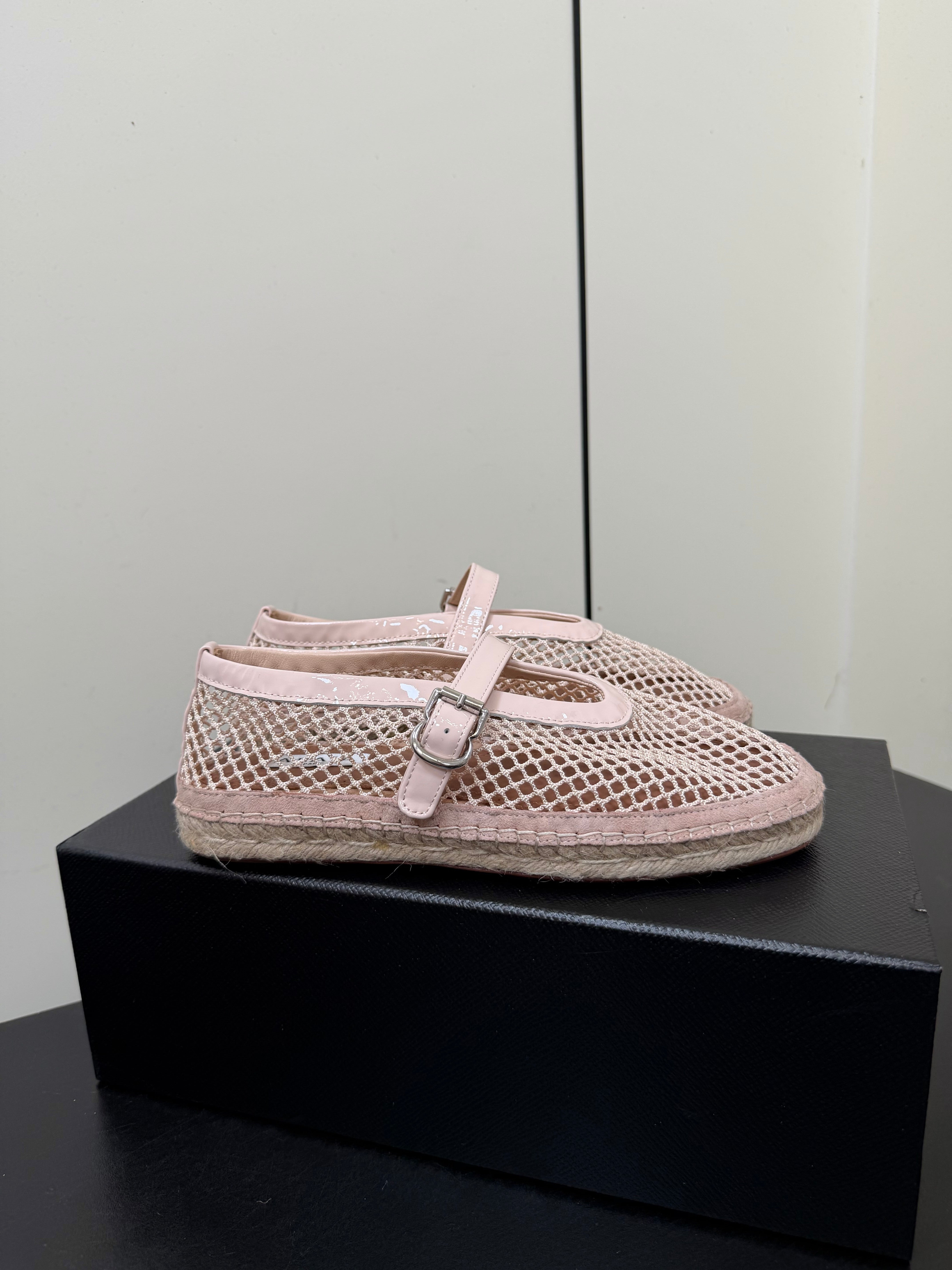 Alaia 26s Espadrilles Stale Pink Patent Leather Mesh 984735