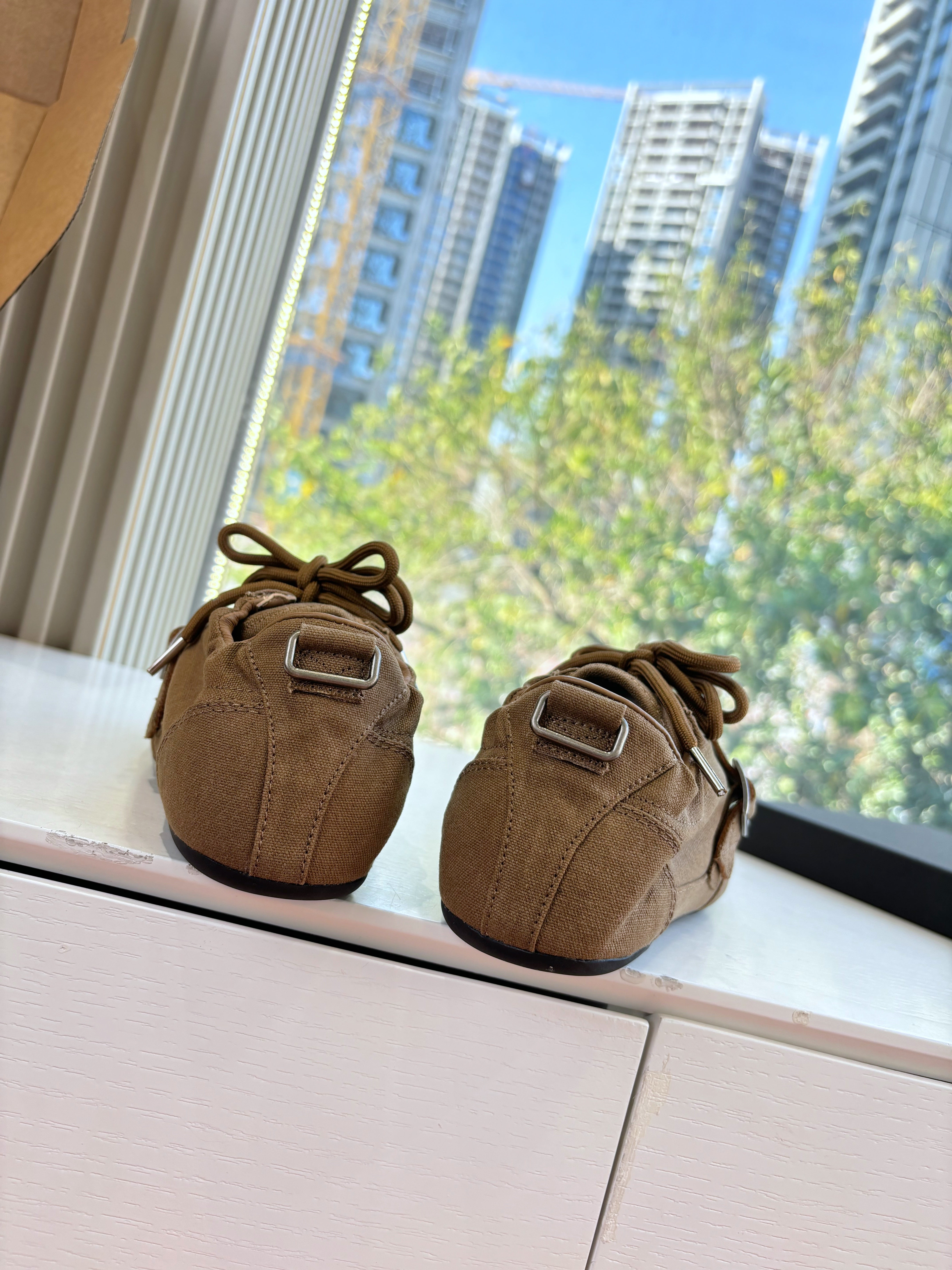 Prada Sneakers with Buckle and Strap Taupe Collapse Canvas 604166