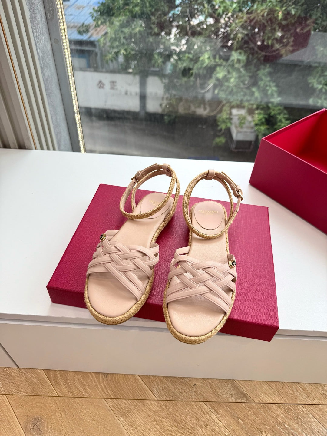 VLogo Bribri Espadrille Sandals Light Pink Leather 933614