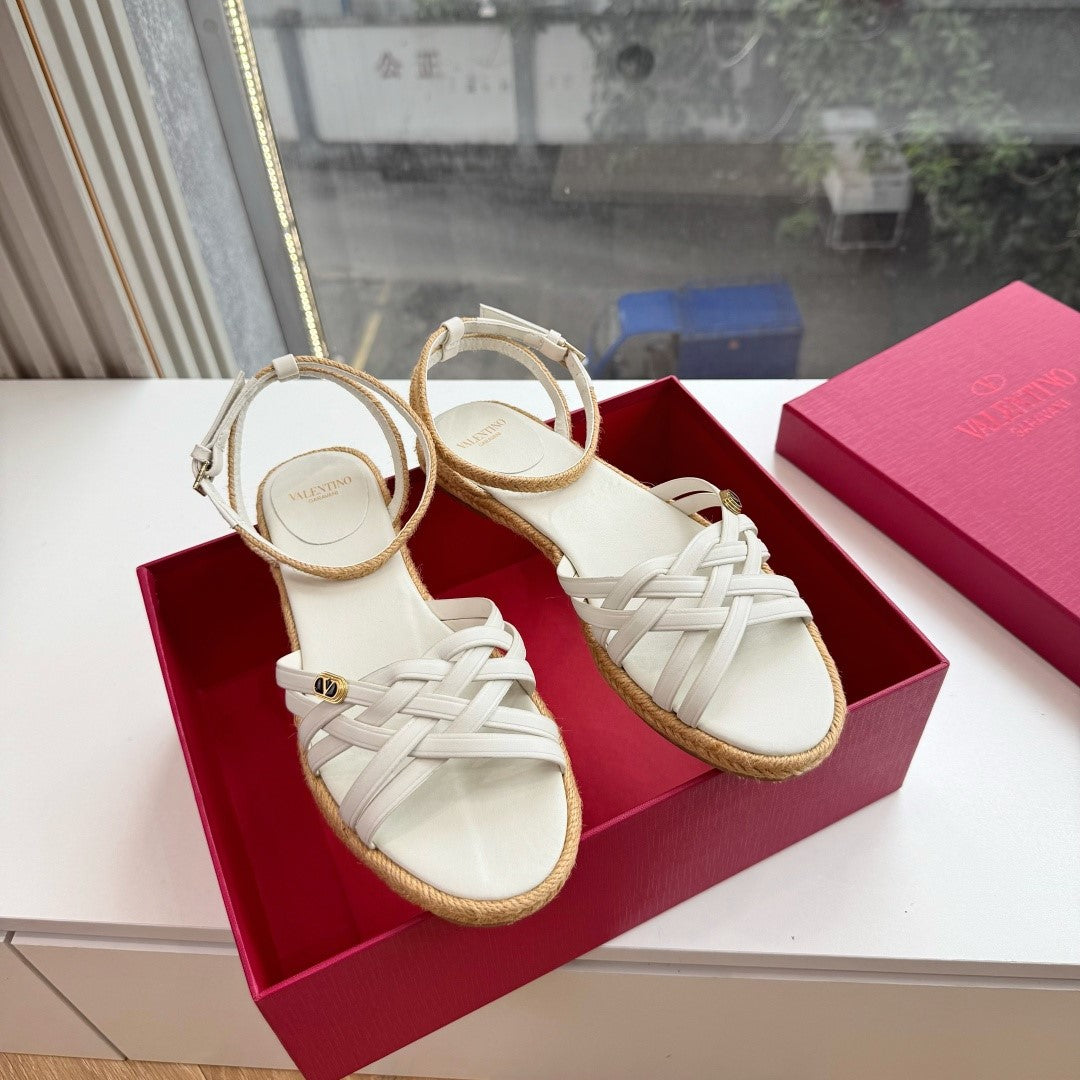 VLogo Bribri Espadrille Sandals White Leather 933615