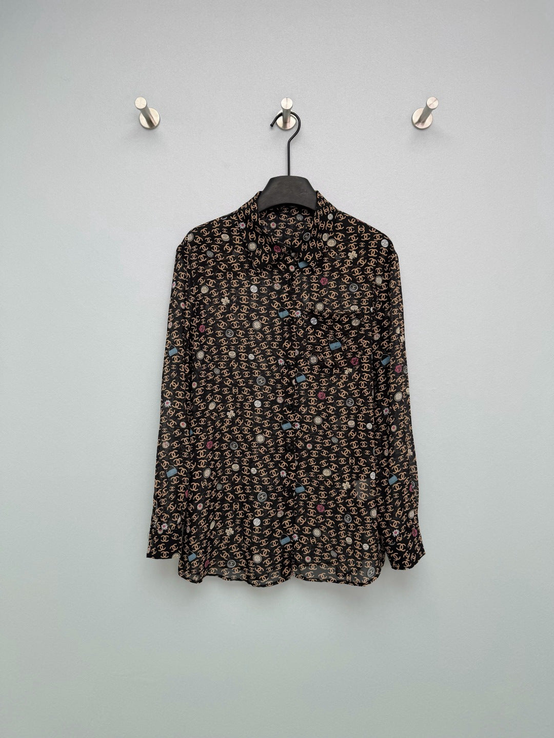 CC 26s Print Long-Sleeve Shirt Black Polyester 367043