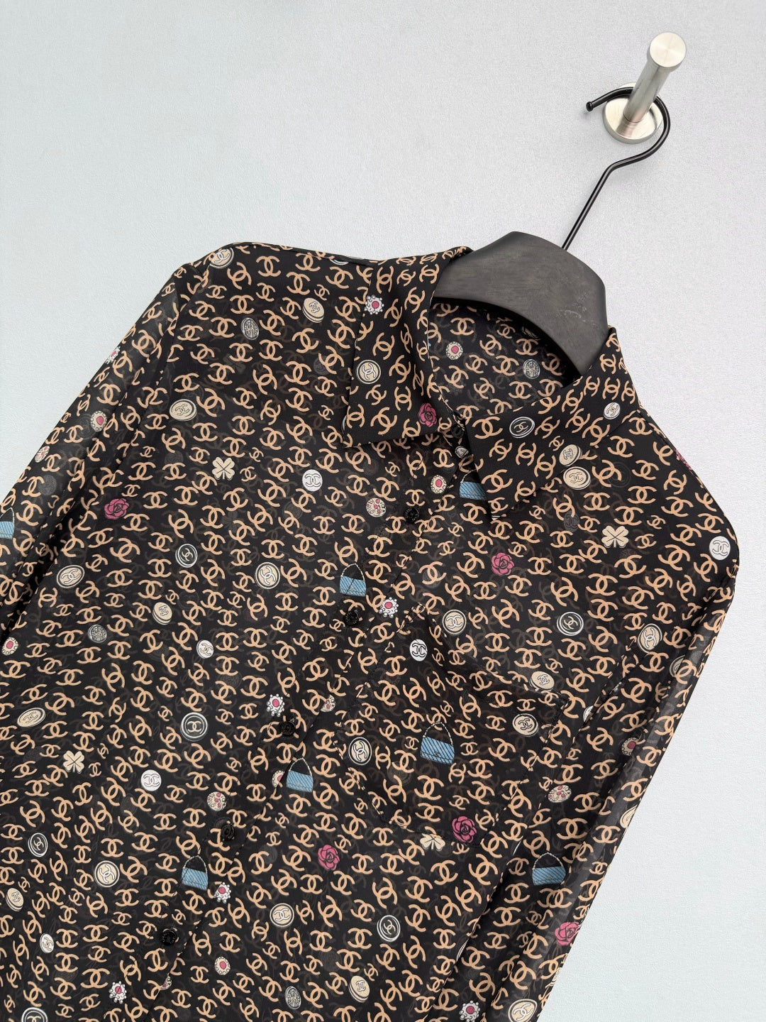 CC 26s Print Long-Sleeve Shirt Black Polyester 367043