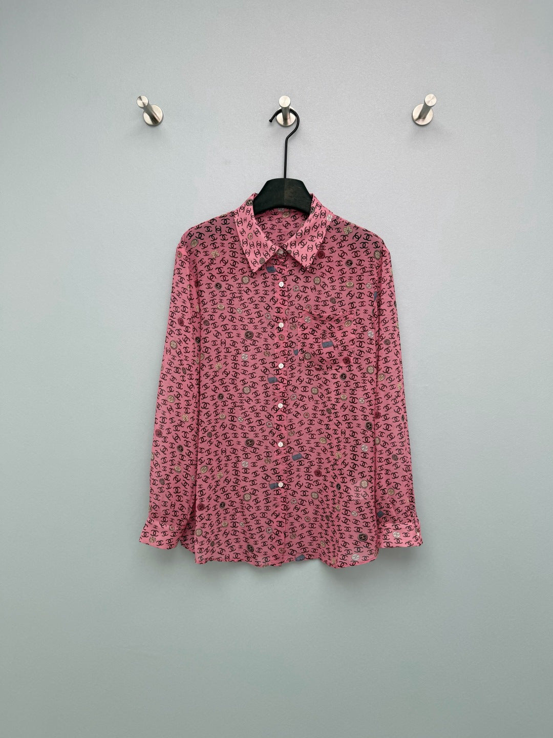 CC 26s Print Long-Sleeve Shirt Pink Polyester 367045