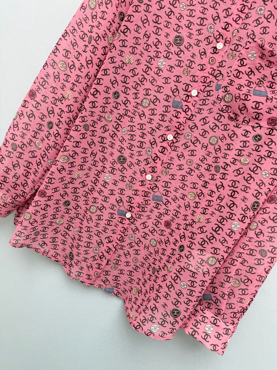 CC 26s Print Long-Sleeve Shirt Pink Polyester 367045