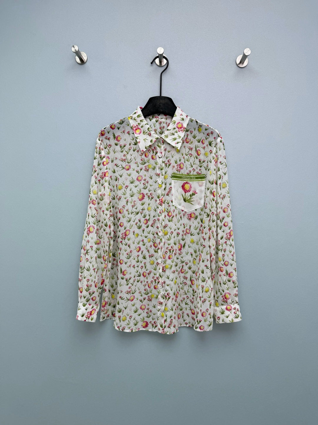 CD 26s Print Long-Sleeve Shirt White Polyester 367039