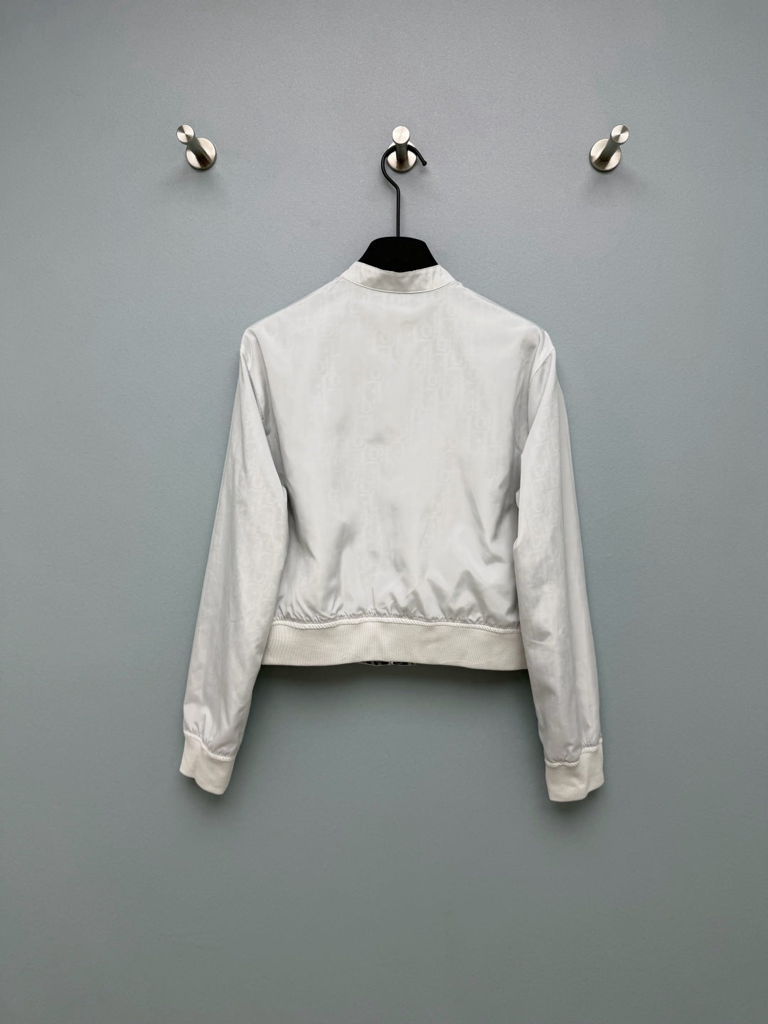 CD Oblique Bomber Jacquard Pattern White Polyester 366997