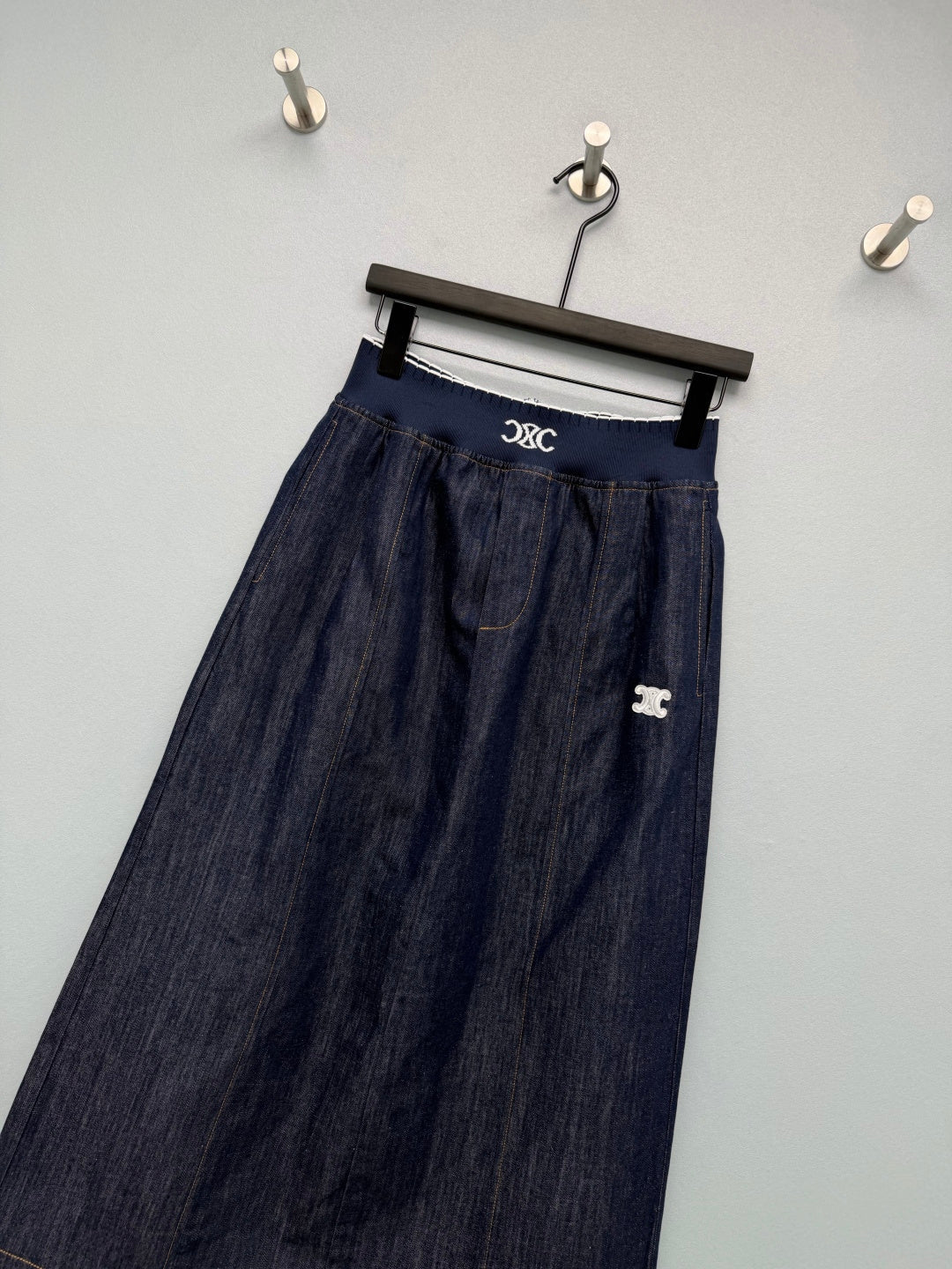 Celine 26s Waist Skirt Dark Blue Denim 399305