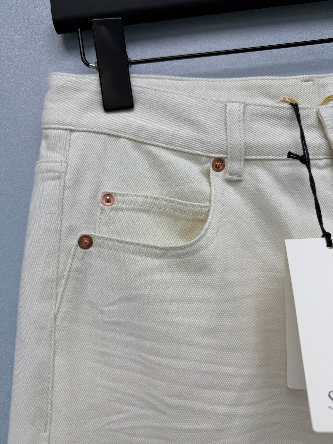 YSL Washed Wide-Leg Straight Jeans 411646