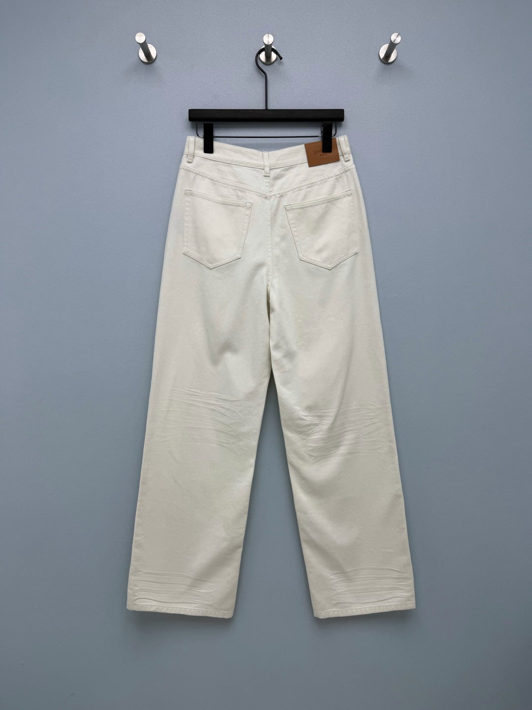 YSL Washed Wide-Leg Straight Jeans 411646