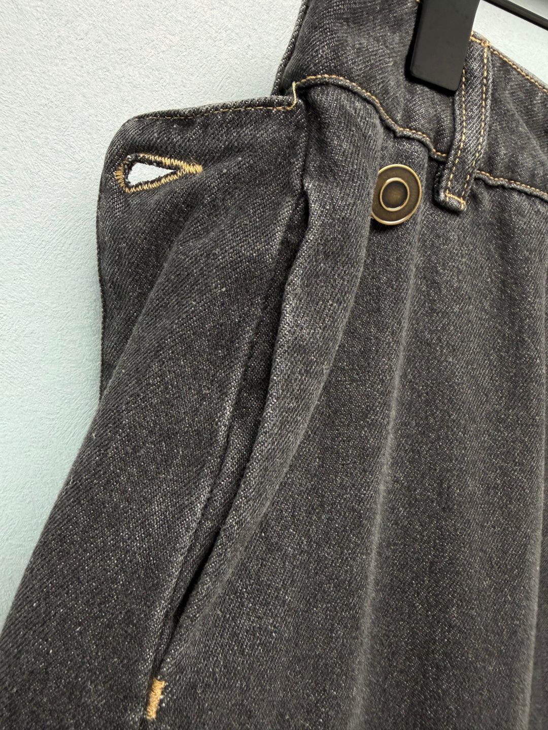 Loewe 26s Pleated Wide-Leg Jeans Grey Cotton 411625