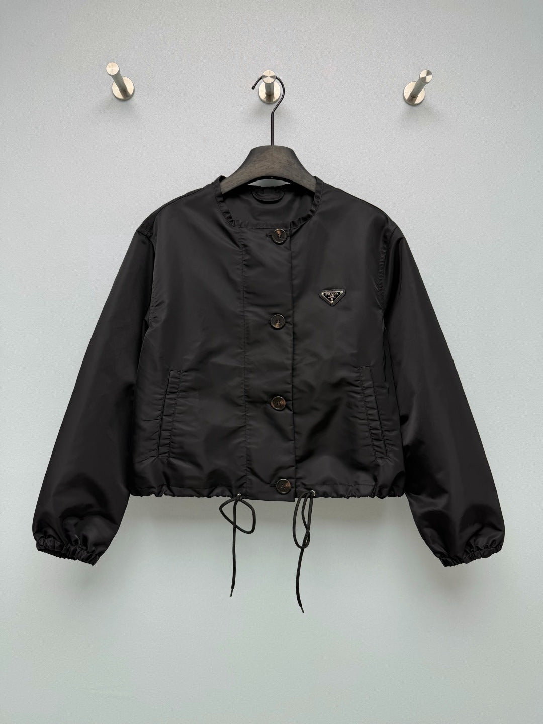 Prada 26s Cropped Blouson Jacket Black Re-Nylon 418786