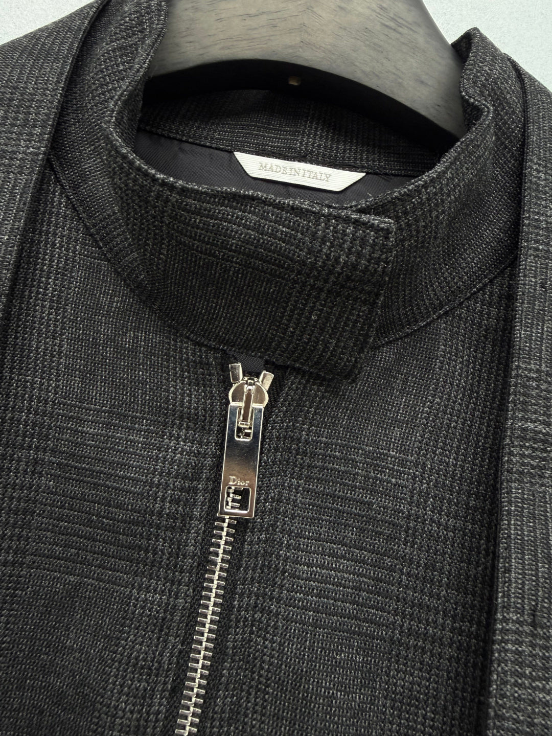 CD 26s Houndstooth Bomber Jacket Grey Wool 418814