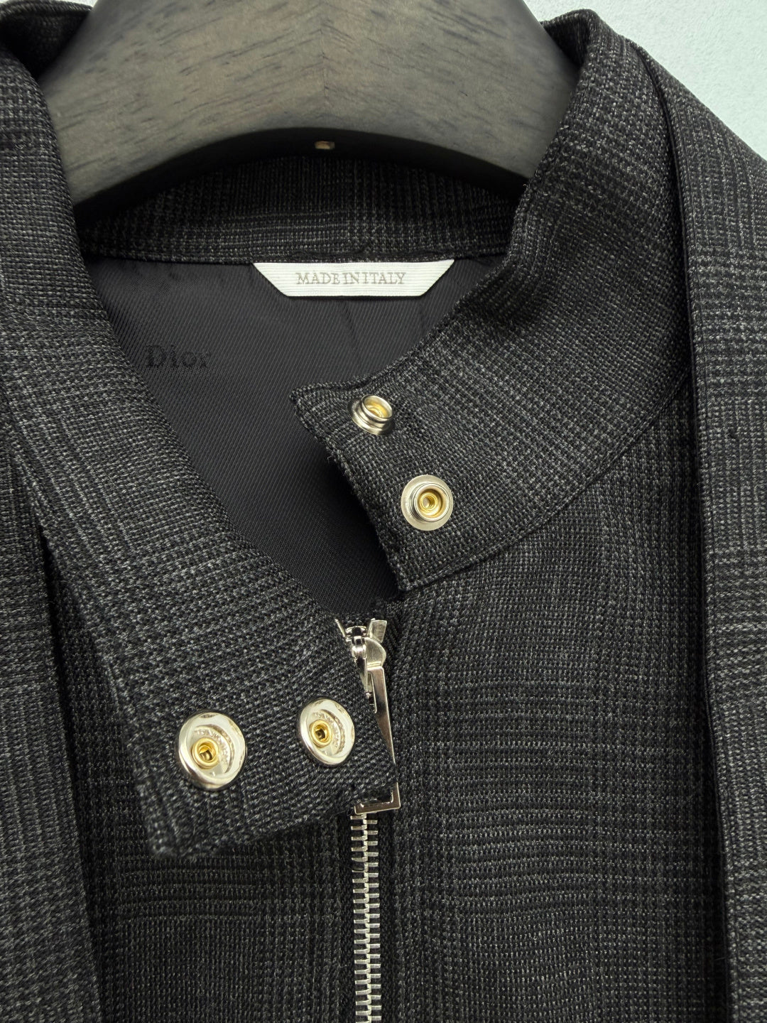 CD 26s Houndstooth Bomber Jacket Grey Wool 418814