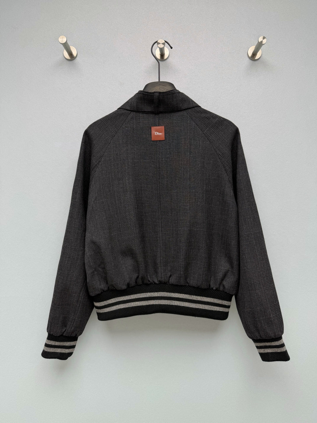 CD 26s Houndstooth Bomber Jacket Grey Wool 418814