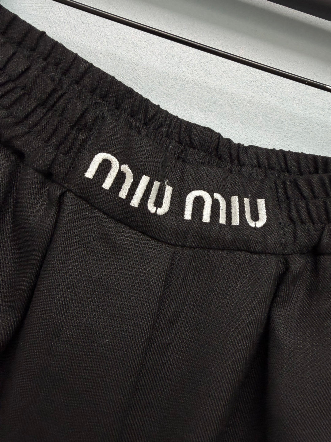 Miu 26s Wide-Leg Pants Black Polyester 421433
