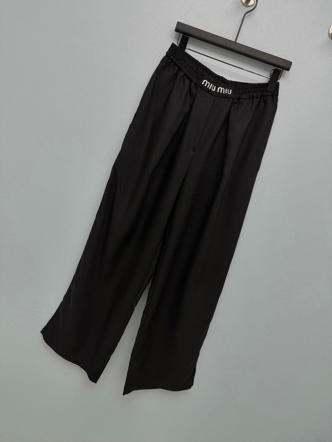 Miu 26s Wide-Leg Pants Black Polyester 421433