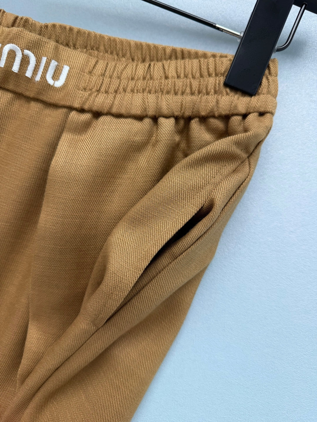 Miu 26s Wide-Leg Pants Tobacco Polyester 421435