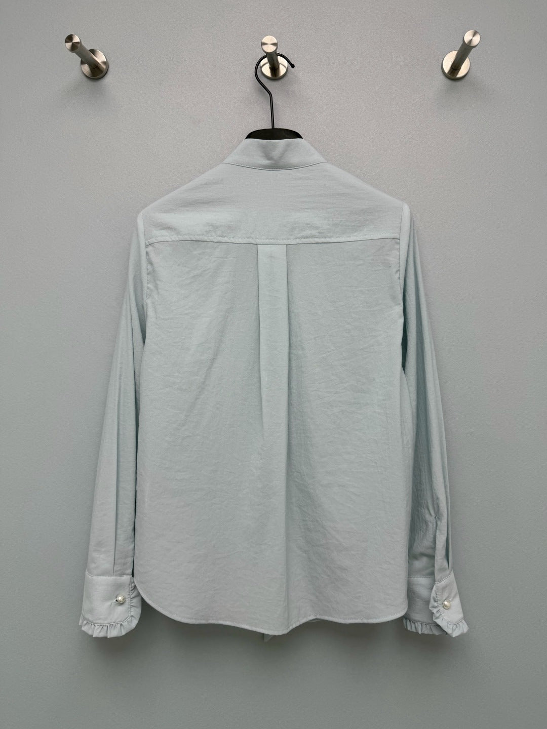 CC 26s Ruffle Oversized Collar Blouse Light Grey Polyester 421386