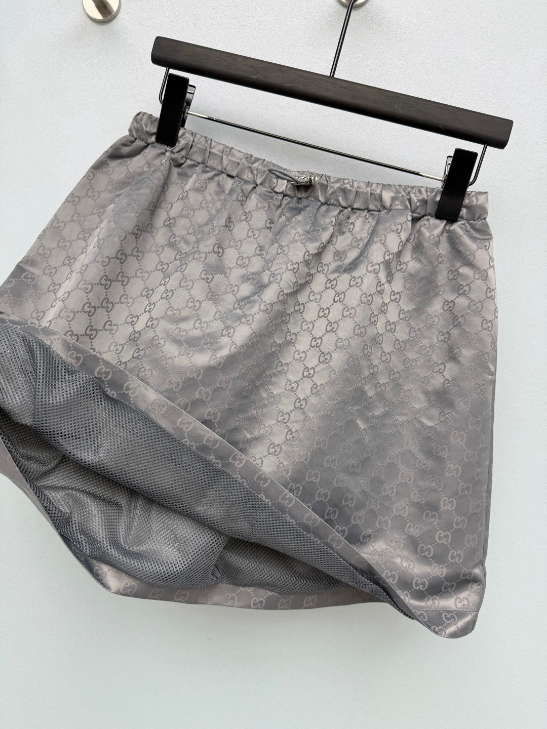 GG 26s Jacquard A-Line Mini Skirt Grey Polyester 425200