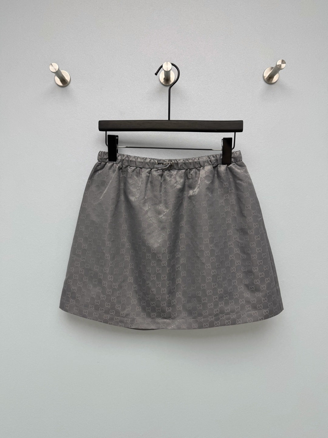 GG 26s Jacquard A-Line Mini Skirt Grey Polyester 425200