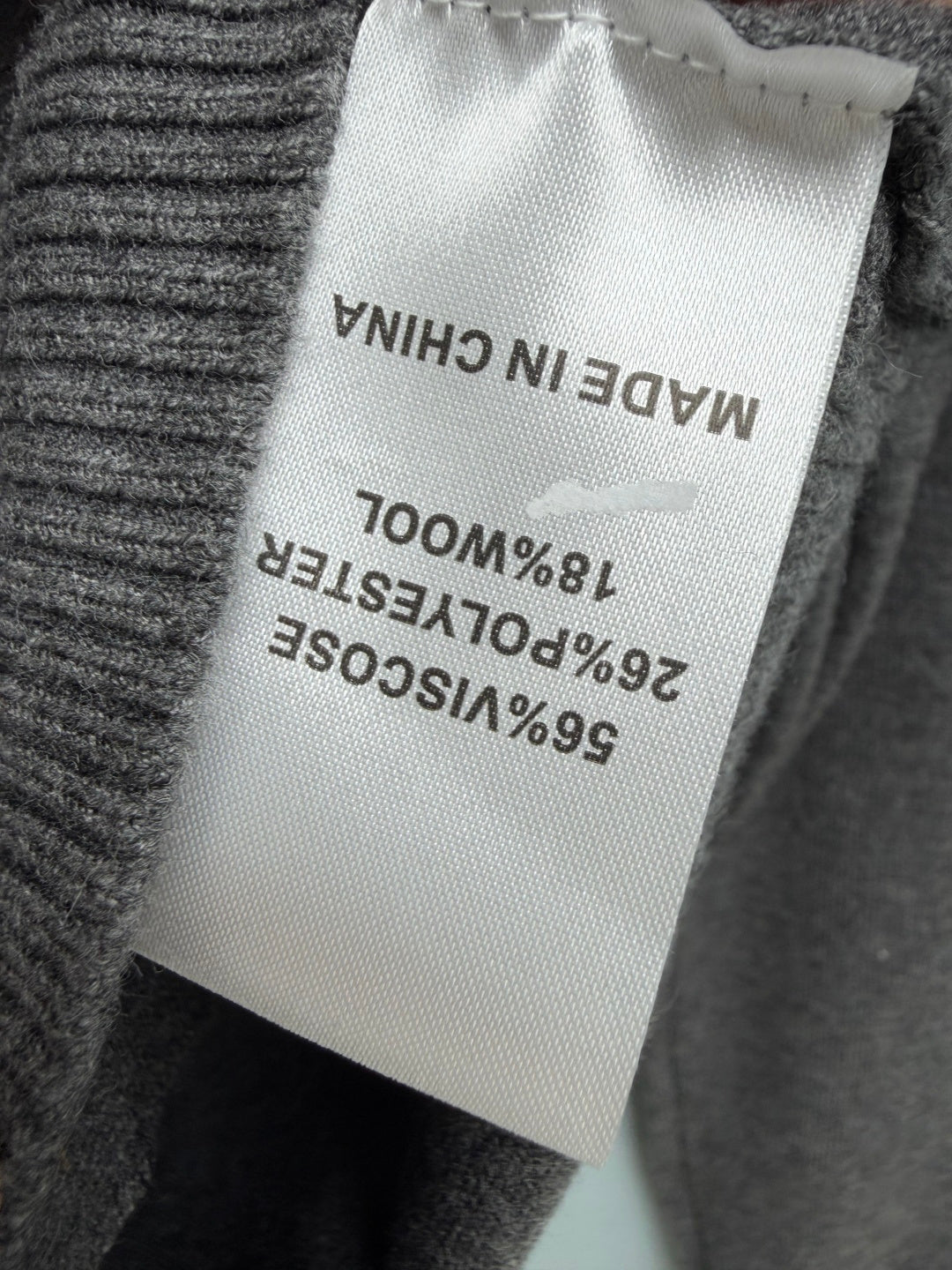 Burberry 26s Cardigan Sweater Dark Grey Stripe Placket Knit 436076