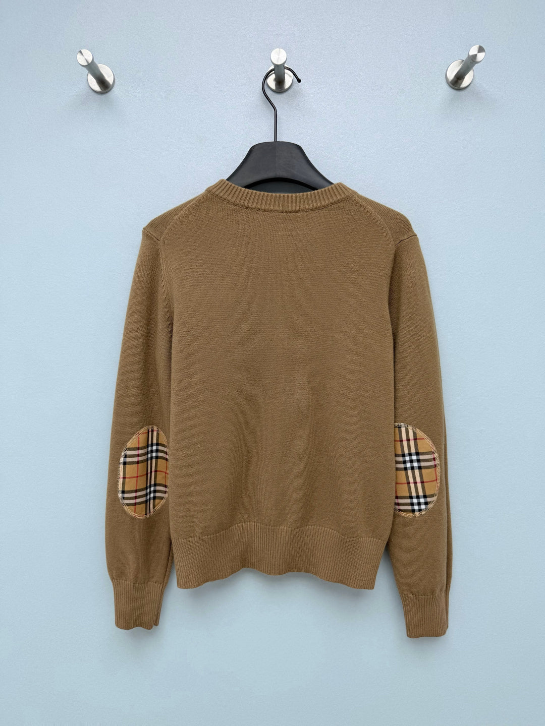 Burberry 26s Cardigan Sweater Brown Stripe Placket Knit 436078