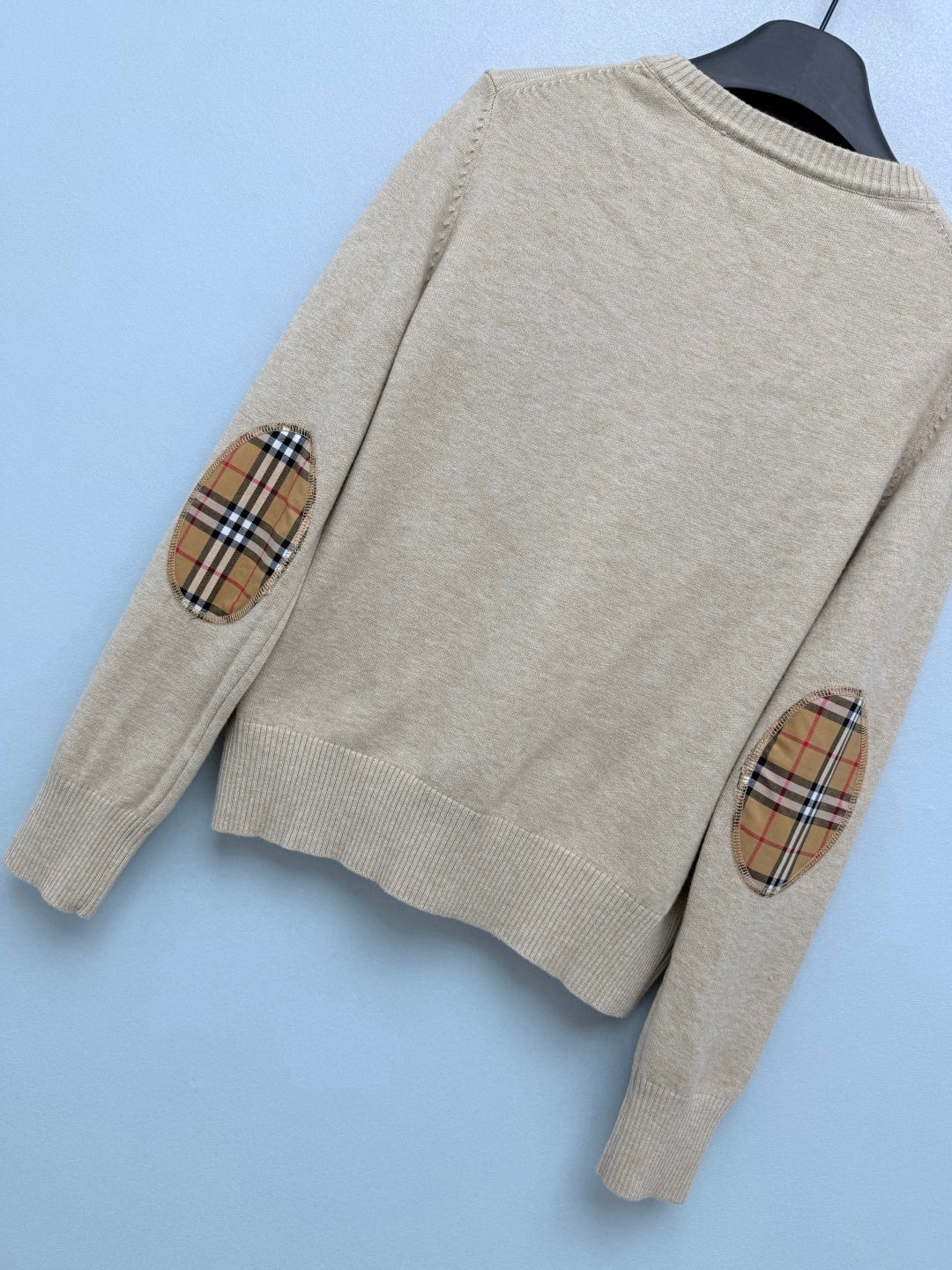 Burberry 26s Cardigan Sweater Beige Stripe Placket Knit 436079