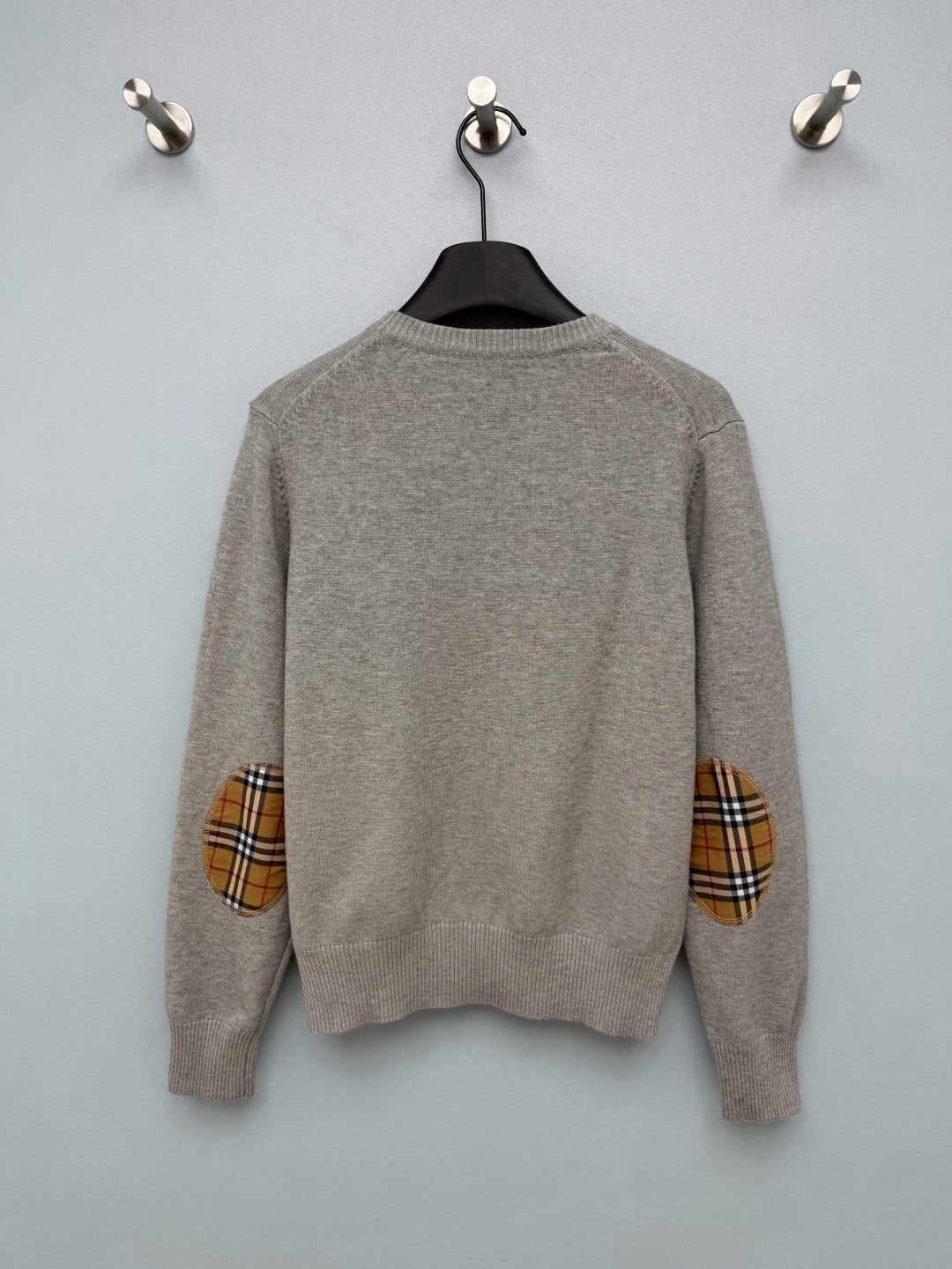 Burberry 26s Cardigan Sweater Grey Stripe Placket Knit 436081