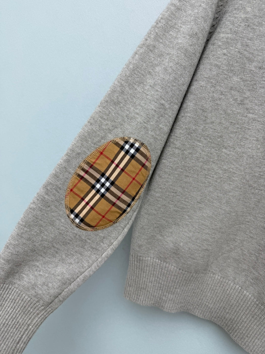 Burberry 26s Cardigan Sweater Grey Stripe Placket Knit 436081