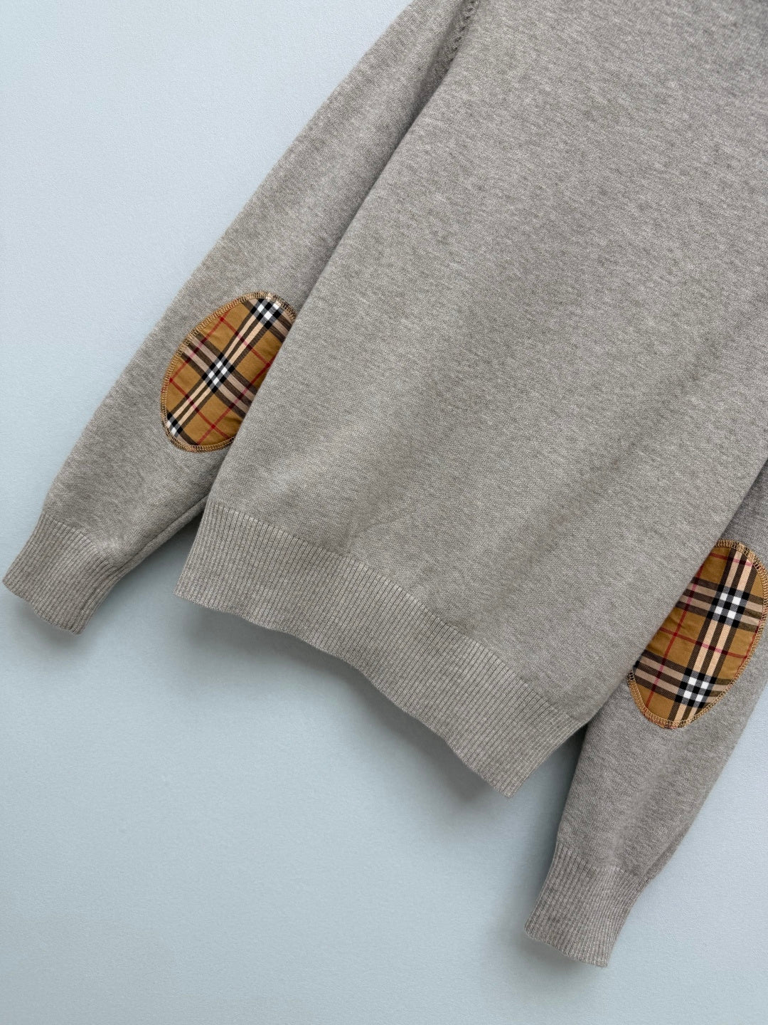 Burberry 26s Cardigan Sweater Grey Stripe Placket Knit 436081