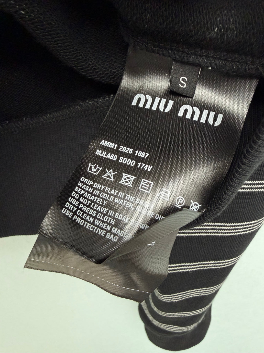 Miu Miu 26s Striped Zip Bomber Jacket Black Grey Knit 436026