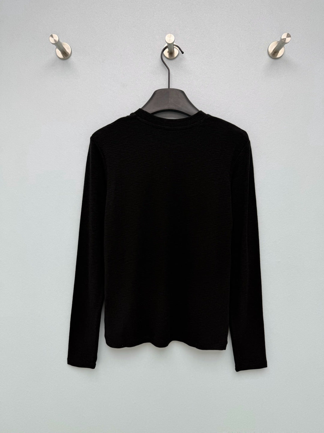 Chanel 26s Long Sleeve Top Black Knit 436012