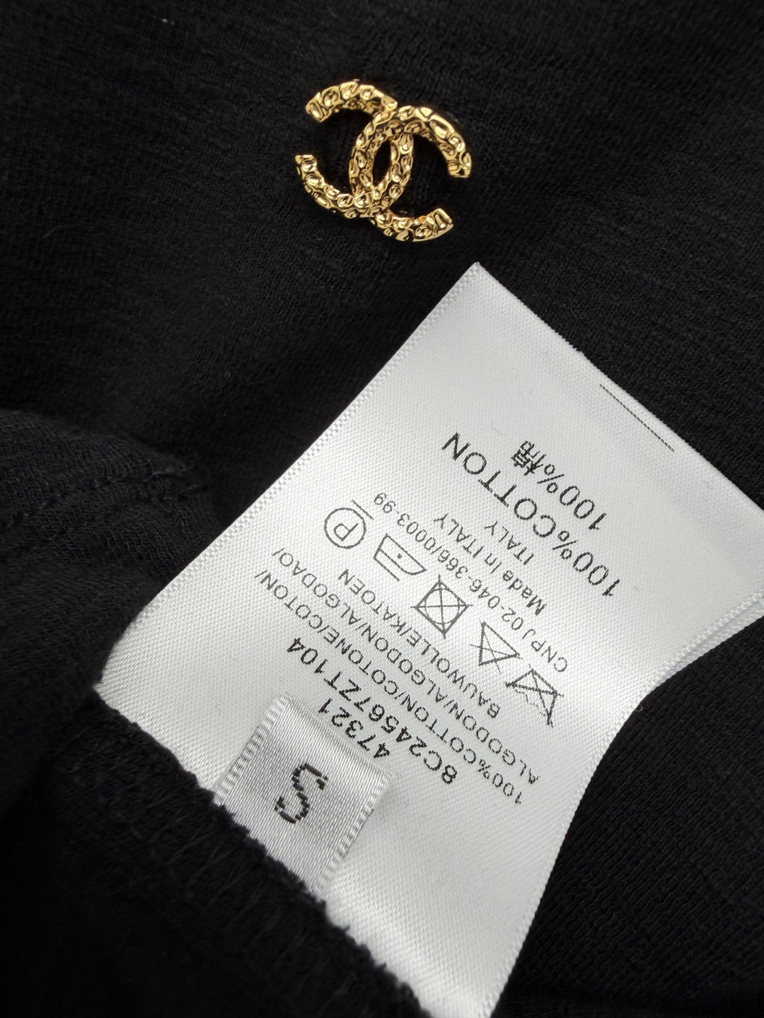Chanel 26s Long Sleeve Top Black Knit 436012