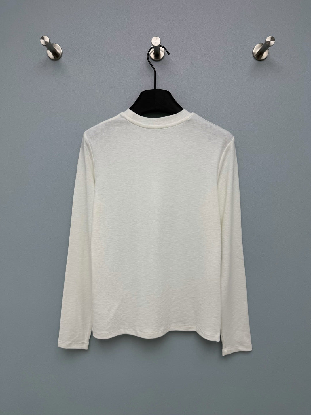 Chanel 26s Long Sleeve Top White Knit 436014