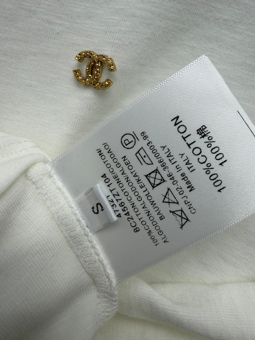 Chanel 26s Long Sleeve Top White Knit 436014