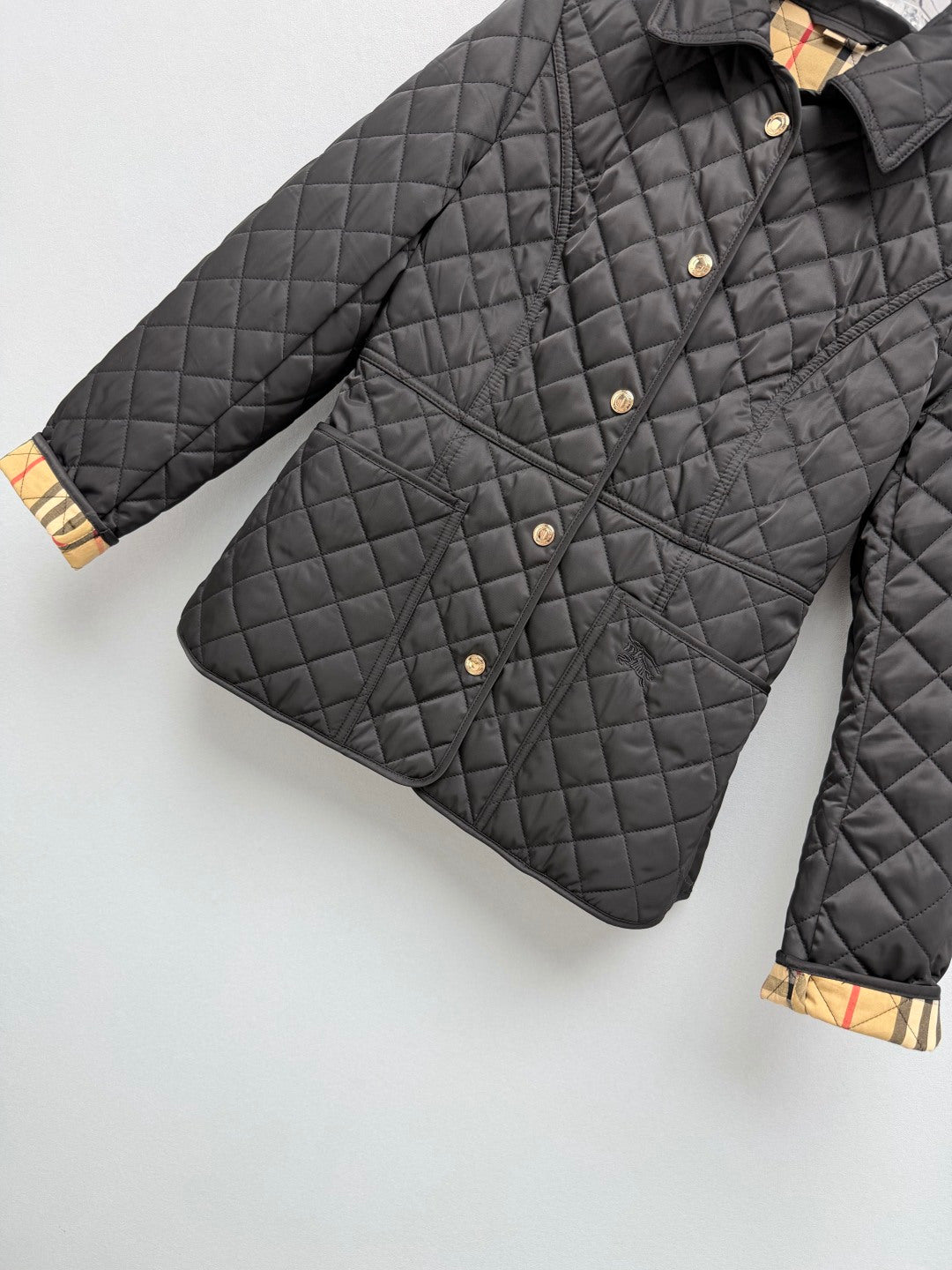 Burberry 26s Vintage Check Trim Quilted Jacket 444868