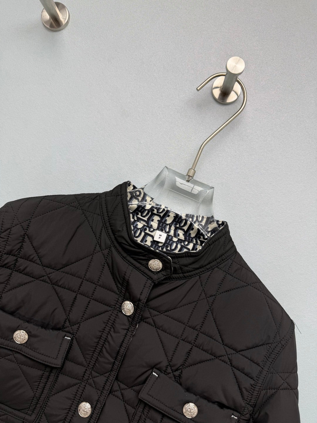 Dior 26s Cannage Quilted Oblique Lining Jacket Beige White Black 444870