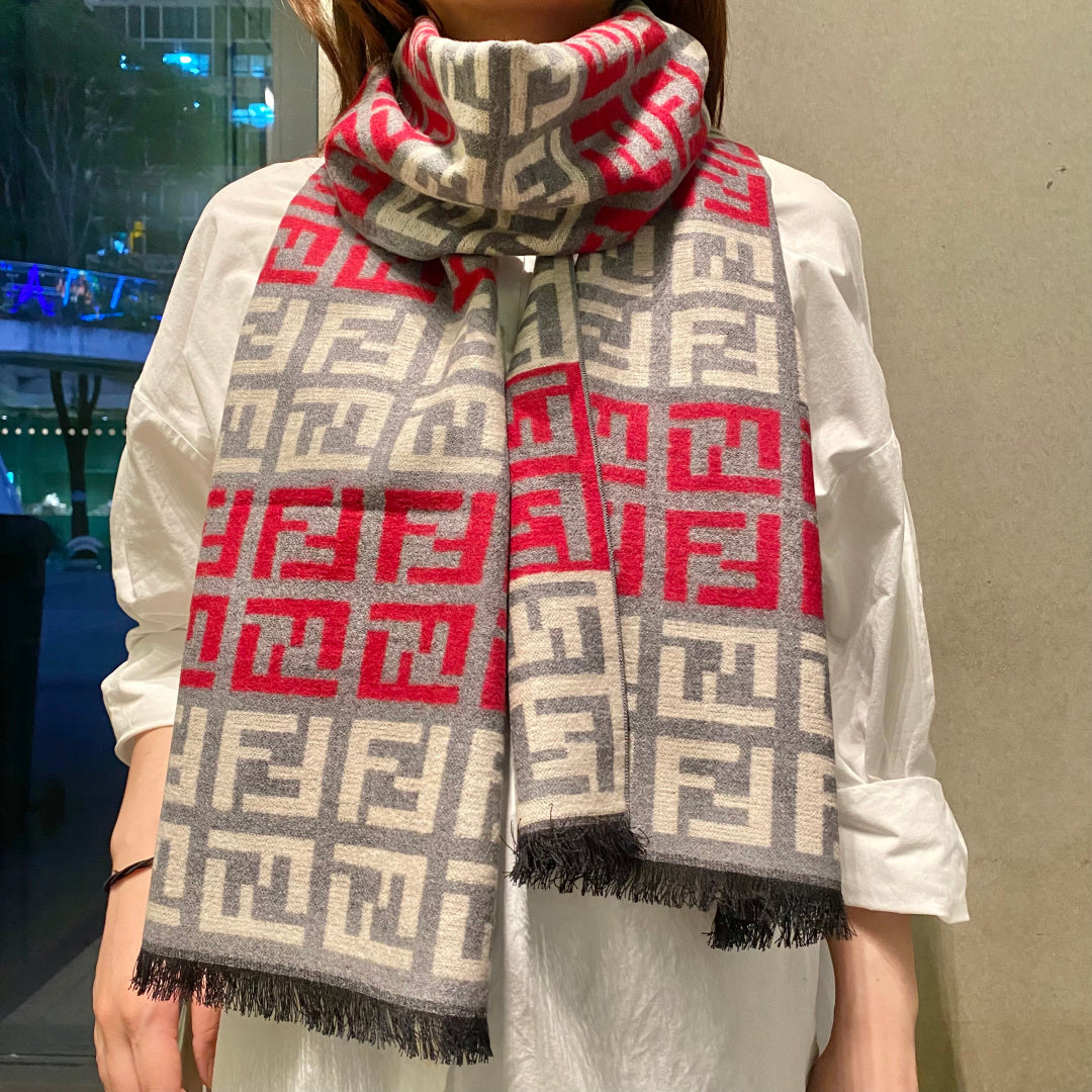 FF Scarf 75*180cm Grey Hot Pink Blend 168157