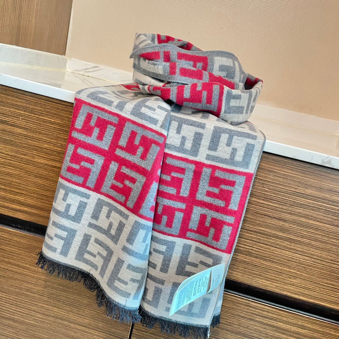 FF Scarf 75*180cm Grey Hot Pink Blend 168157